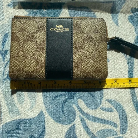Coach Brown and Black Logo Wristlet - Picture 2 of 6